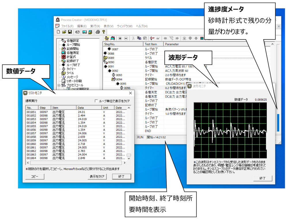 評価プログラムの実行