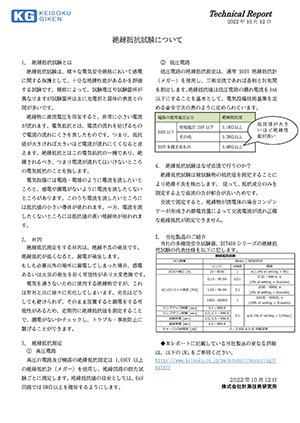 絶縁抵抗試験について