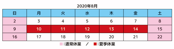 夏季休業