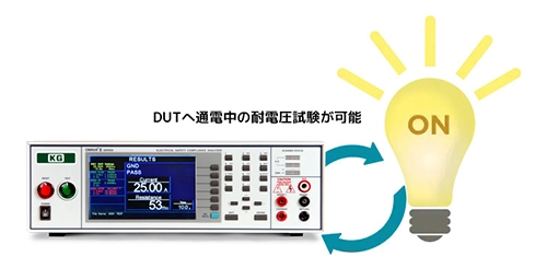 通電中の耐電圧試験