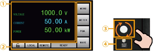 タッチパネルとロータリノブ